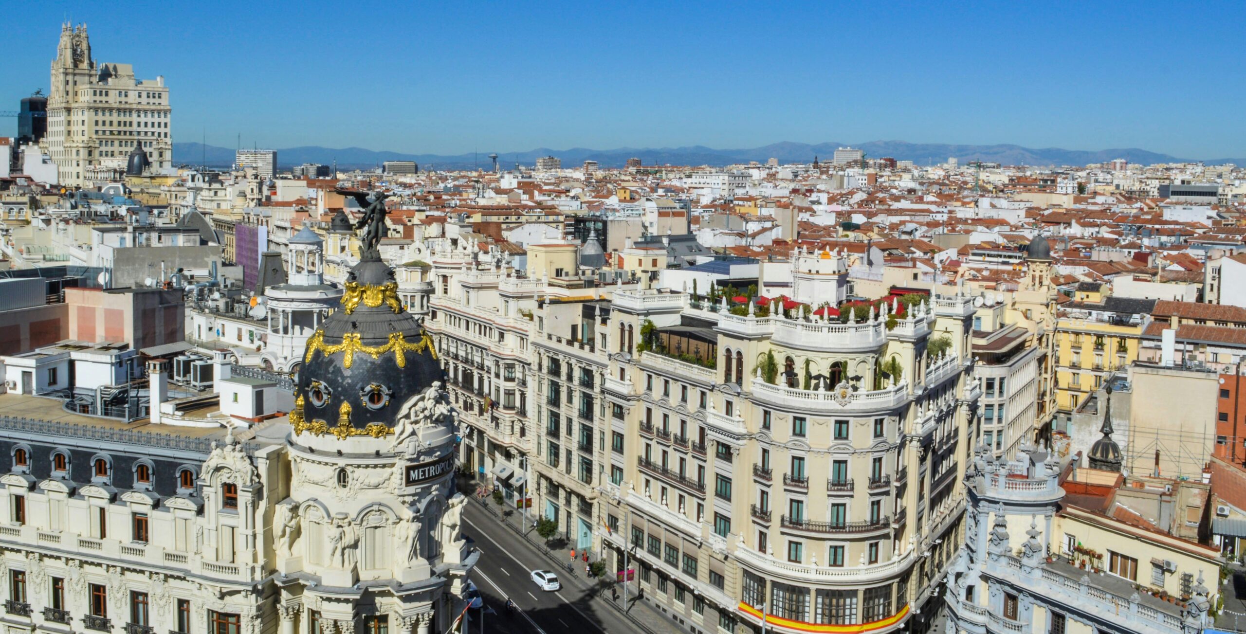 Take in the views of Madrid as part of a trip to Spain